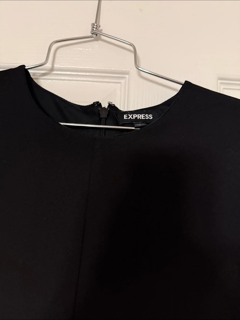 Express Black Comforter-style Dress with Ruffle Sleeves